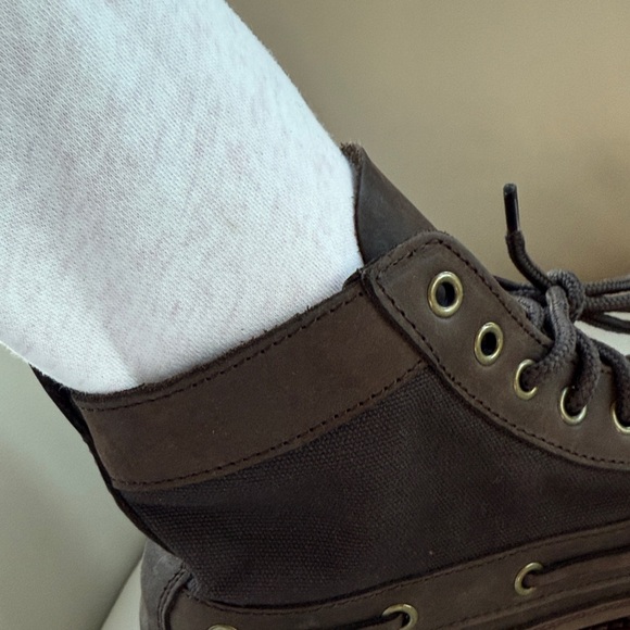 👍New Men’s Lands' End Dark Brown Leather Boots size 9.5 - Picture 10 of 12